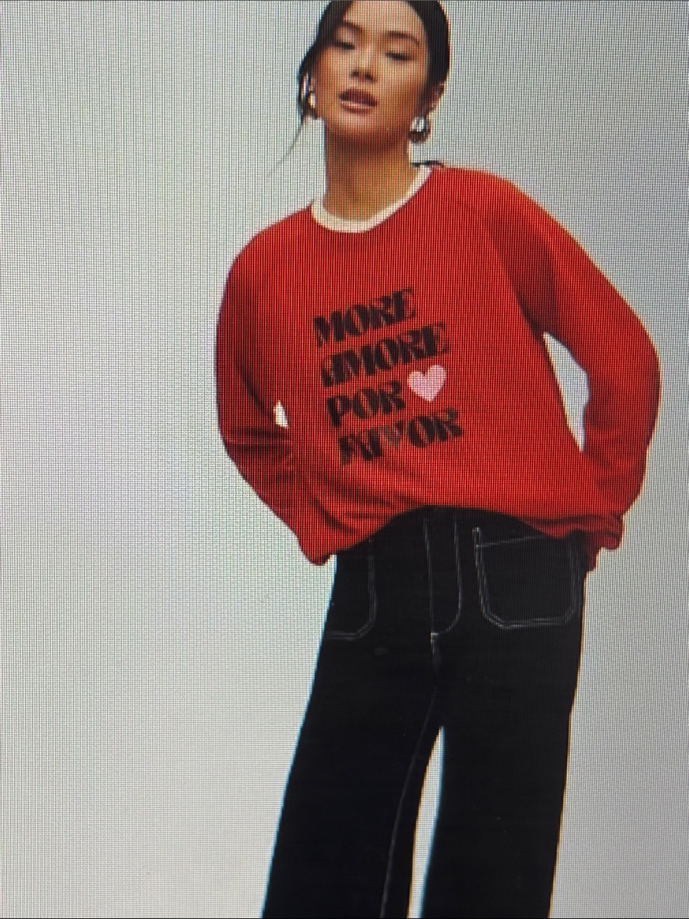 Anthropologie Maeve Daniela Berkhout Red Graphic Crewneck Sweatshirt, large